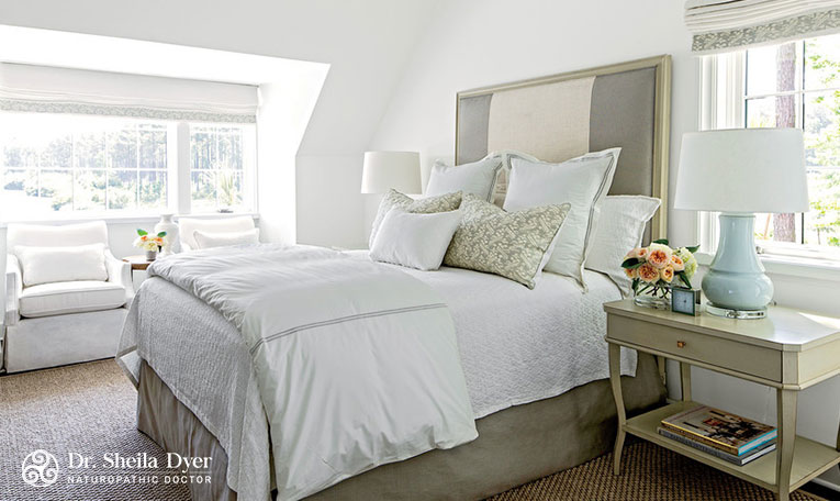 nice bedroom and bed for improved sleep | Dr. Sheila Dyer Naturopathic Doctor | Yorkville Naturopath Clinic